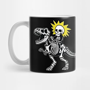 Skeleton Riding Dinosaur Skeleton Mug